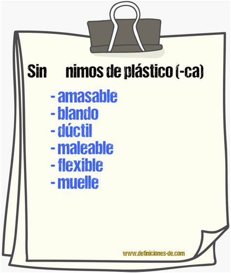 sinonimo de plastico